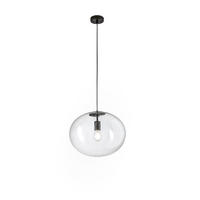 HÄNGELEUCHTE Luce Ambiente e Design 40/155 cm   - Transparent/Schwarz, KONVENTIONELL, Glas/Metall (40/155cm)