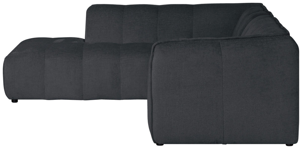 ECKSOFA  LIVOLI Grau Chenille  - Schwarz/Grau, Design, Textil (218/230cm) - MID.YOU