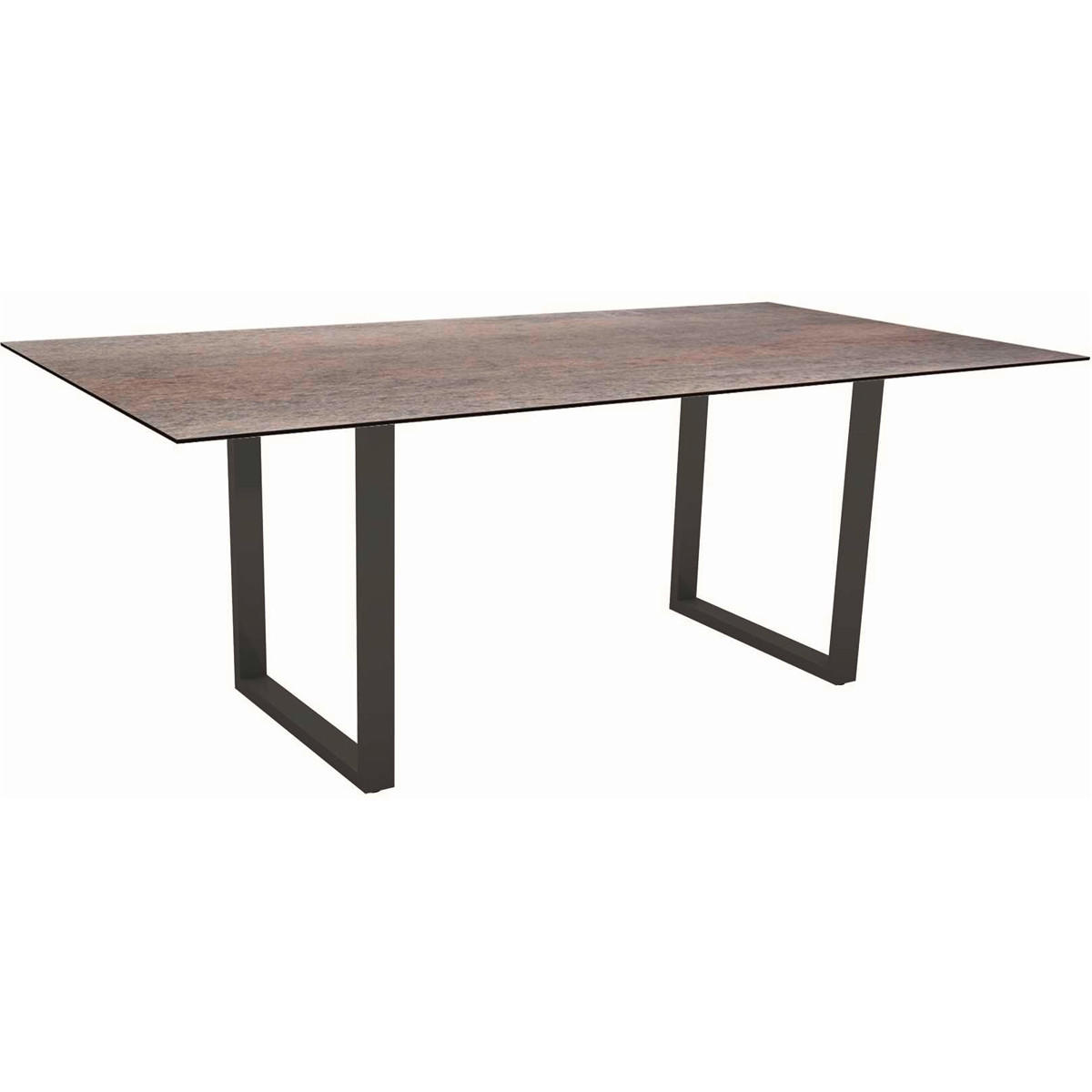 GARTENTISCH Metall Anthrazit, Graubraun rechteckig  - Anthrazit/Graubraun, Basics, Kunststoff/Metall (200/100/73cm) - Stern