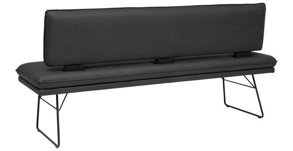 SITZBANK in Metall, Textil Schwarz  - Schwarz, Design, Textil/Metall (195/91/65cm) - Dieter Knoll