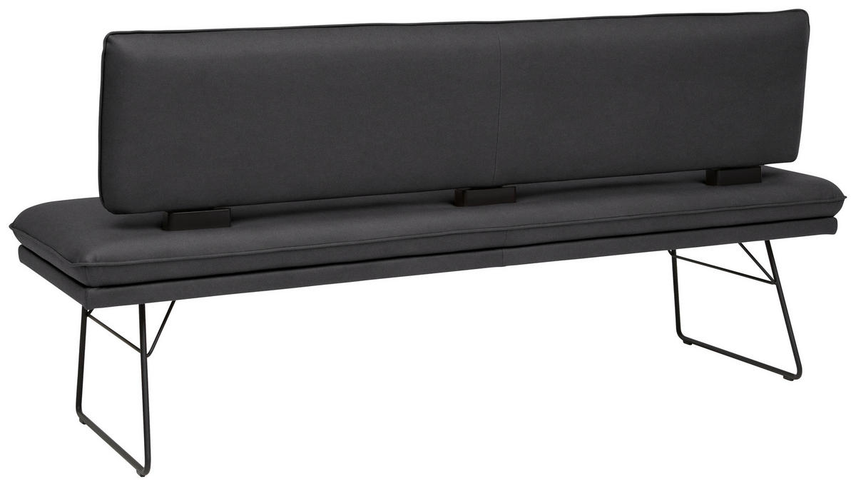SITZBANK in Metall, Textil Schwarz  - Schwarz, Design, Textil/Metall (195/91/65cm) - Dieter Knoll