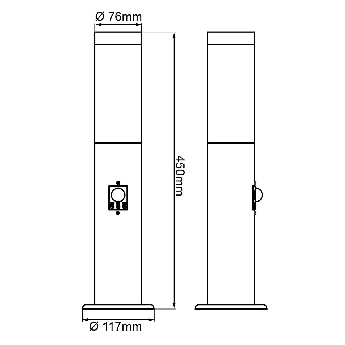 WEGELEUCHTE 12/45 cm   - Schwarz, KONVENTIONELL, Kunststoff/Metall (12/45cm) - Brilliant