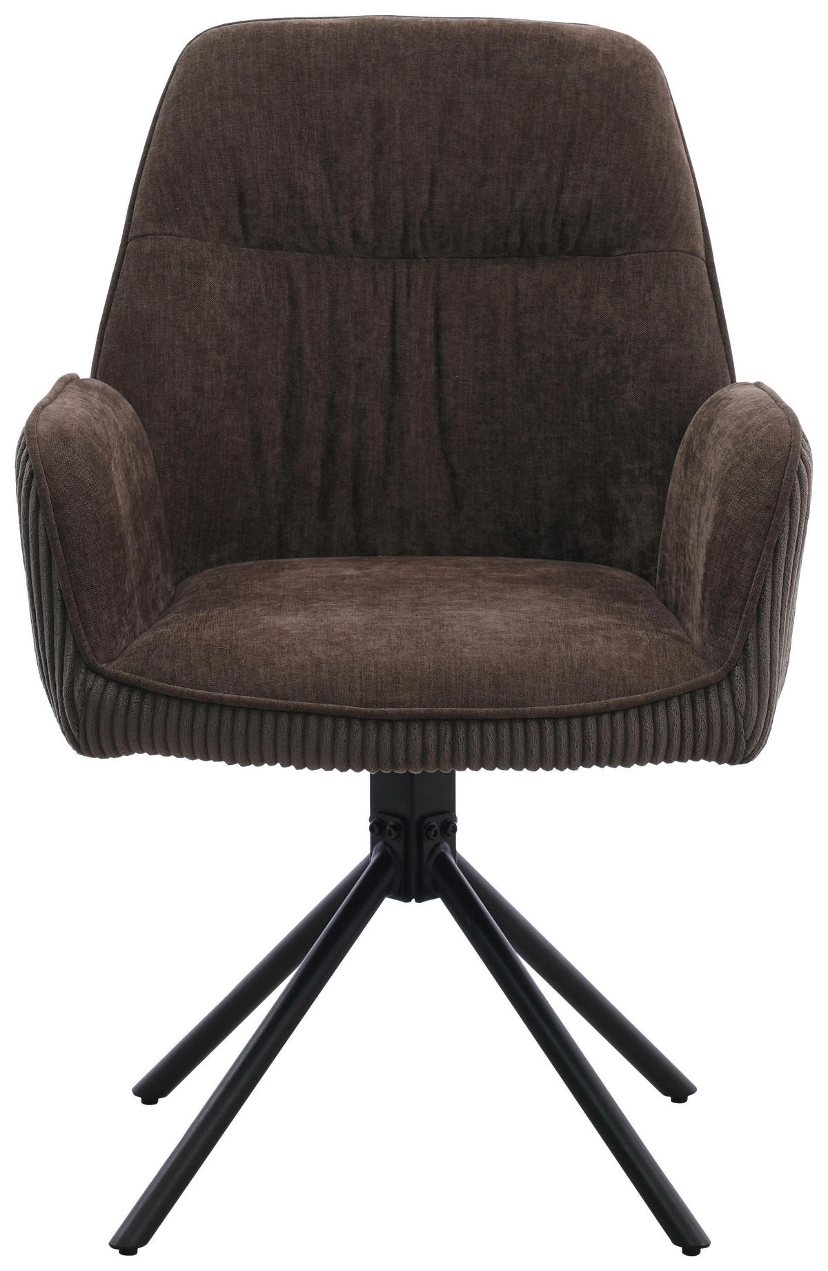 ARMLEHNSTUHL  Sitzfläche 180° drehbar Mikrofaser  Braun, Schwarz, Dunkelbraun  - Dunkelbraun/Schwarz, MODERN, Textil/Metall (60/89/65cm) - Livetastic