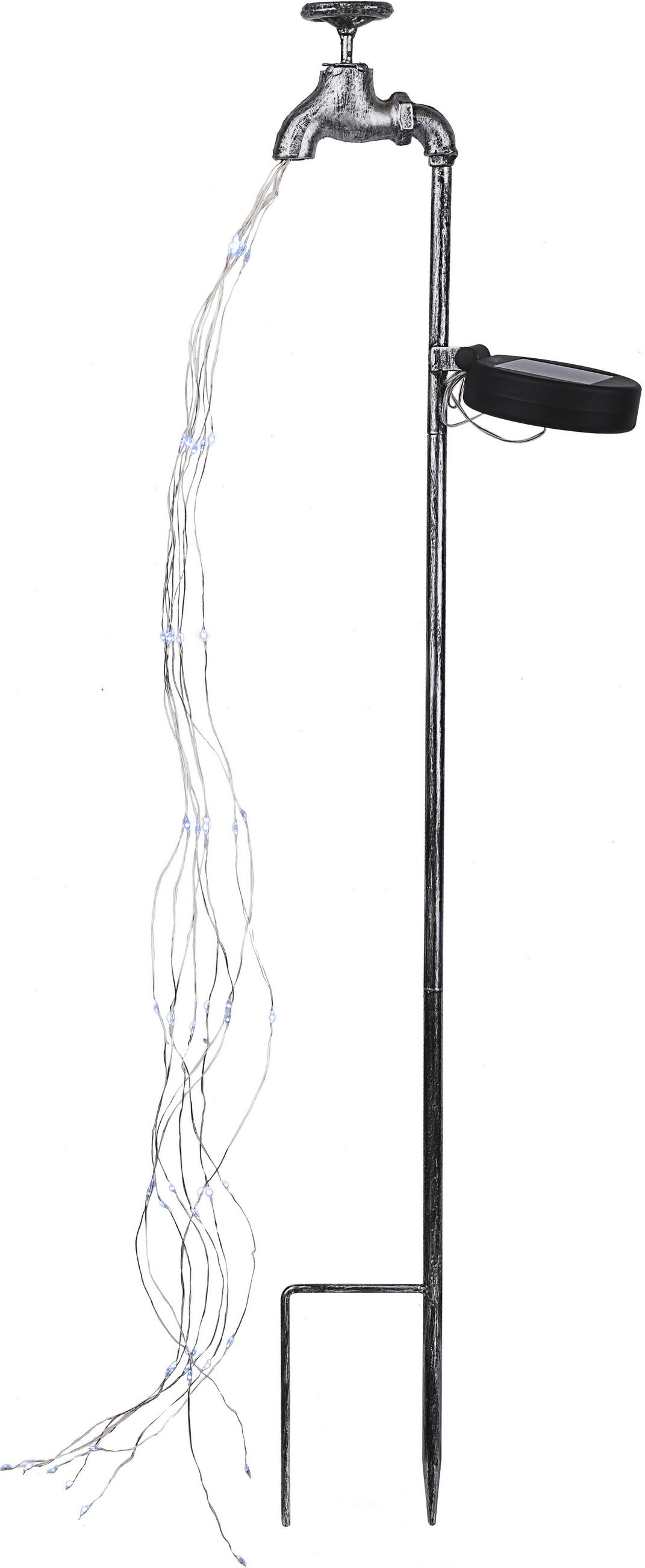 SOLÁRNÍ SVÍTIDLO, 11/6/80 cm - barvy stříbra/průhledné, Trend, kov/plast (11/6/80cm) - Ambia Garden