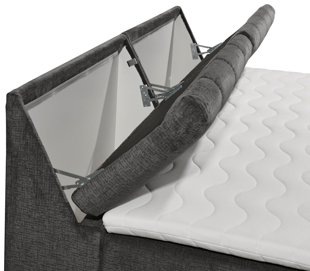 BOXSPRINGBETT 240/200 cm  in Grau  - Grau, MODERN, Holzwerkstoff/Kunststoff (240/200cm) - MID.YOU