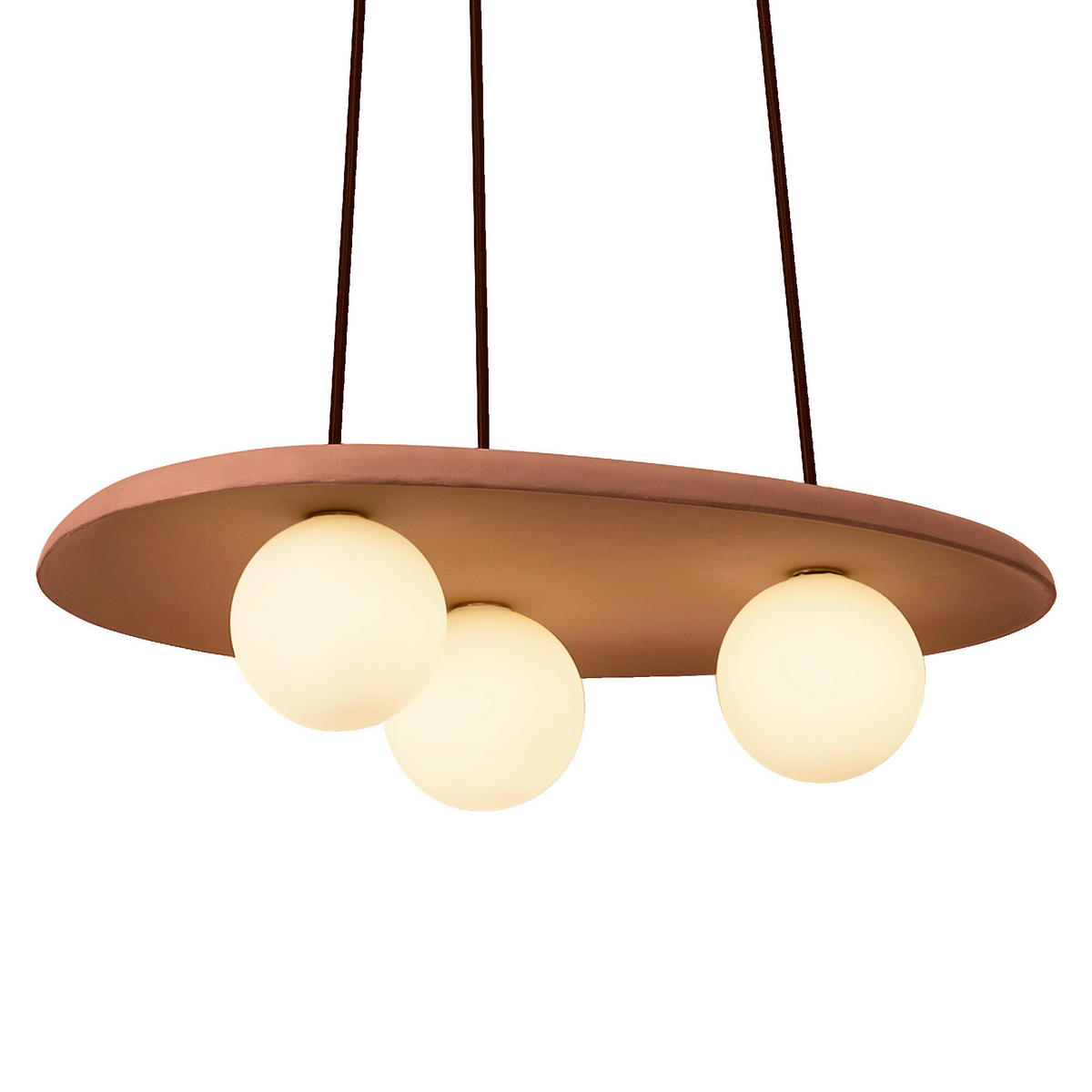 HÄNGELEUCHTE 50/38.5/150 cm  - Braun, Basics, Glas/Stein (50/38.5/150cm) - Osram