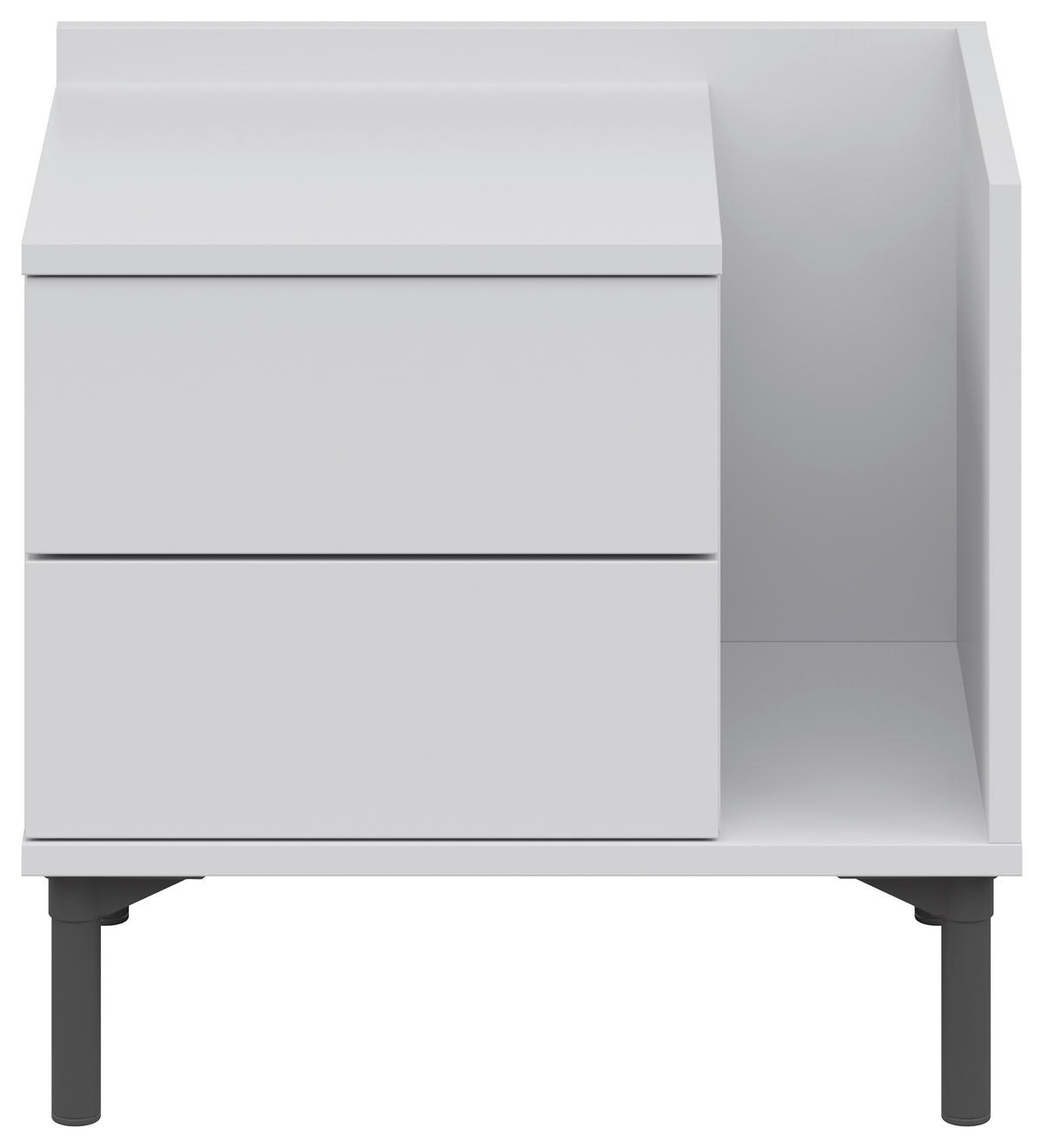 NACHTKÄSTCHEN 50/48/38 cm  in Hellgrau  - Hellgrau/Graphitfarben, Design, Holzwerkstoff/Kunststoff (50/48/38cm) - Lomoco