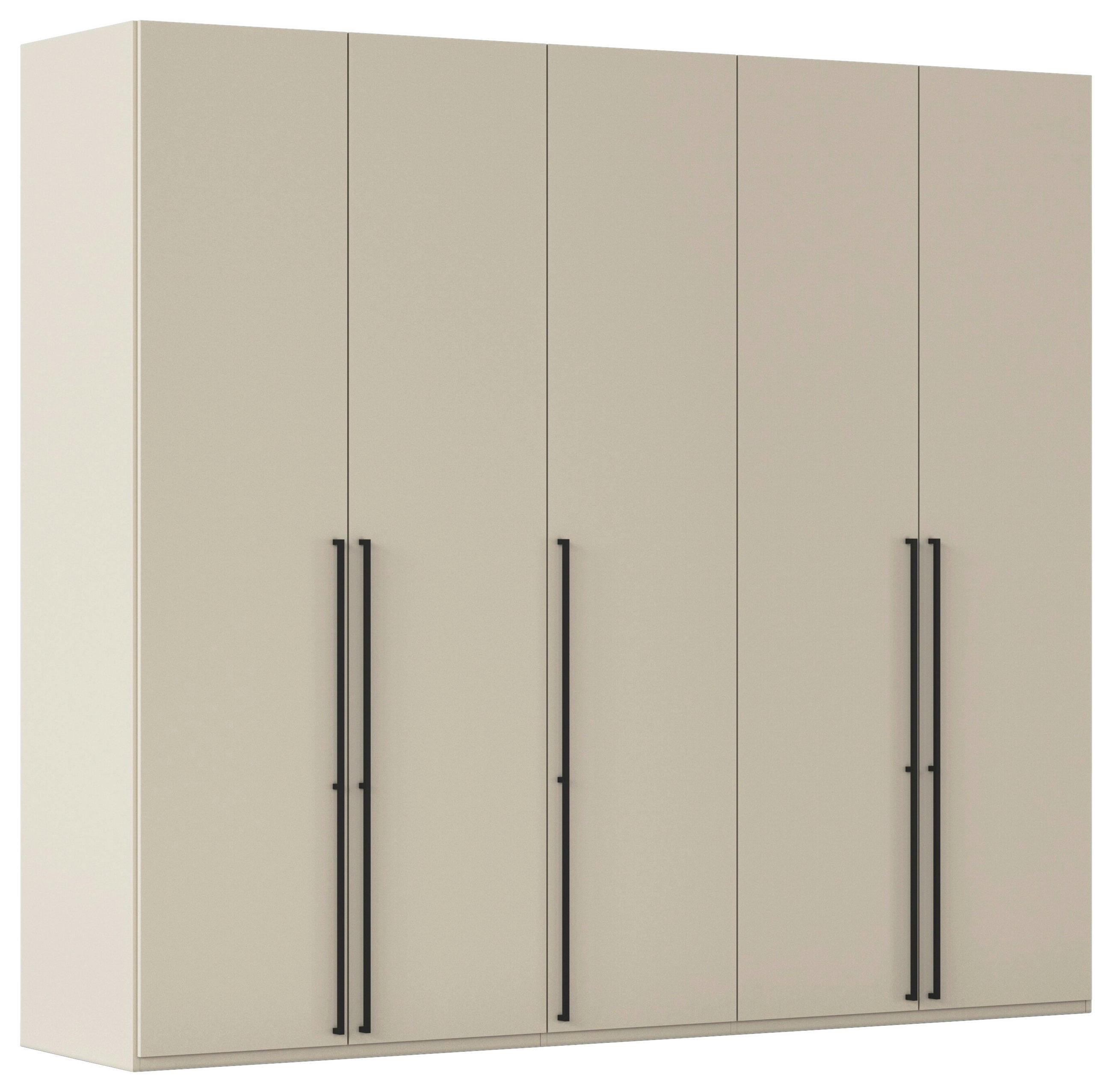 DREHTÜRENSCHRANK 251/235/61 cm,  in Champagner, 5-türig  - Champagner/Schwarz, Basics, Holzwerkstoff/Metall (251/235/61cm) - Novel