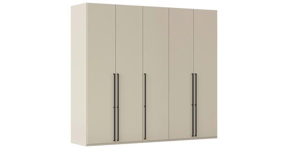 DREHTÜRENSCHRANK 251/235/61 cm,  in Champagner, 5-türig  - Champagner/Schwarz, Basics, Holzwerkstoff/Metall (251/235/61cm) - Novel