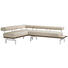 ECKBANK Echtleder Nussbaum Grau, Nussbaumfarben - Nussbaumfarben/Grau, Design, Leder/Metall (190/266cm) - JOOP!