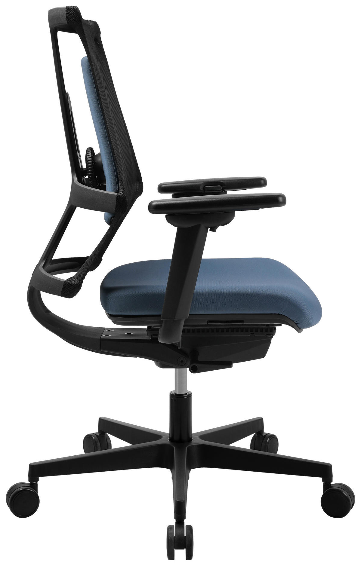 DREHSTUHL  in Flachgewebe Blau, Schwarz  - Blau/Schwarz, Modern, Kunststoff/Textil (47/100-112/45-51cm) - Topstar