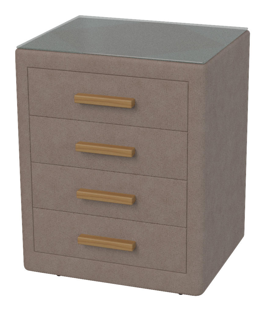 NACHTSCHRANK 50/64/41,5 cm - Hellbraun/Naturfarben, KONVENTIONELL, Glas/Holz (50/64/41,5cm) - Dieter Knoll