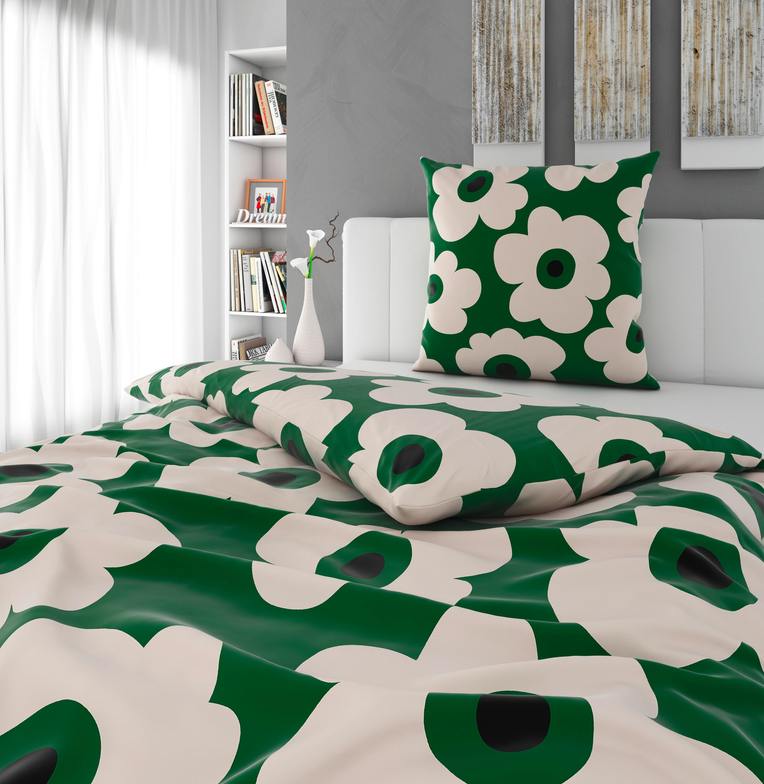 BETTWÄSCHE Satin 135/200 cm  - Grün, Textil (135/200cm) - Bio:Vio