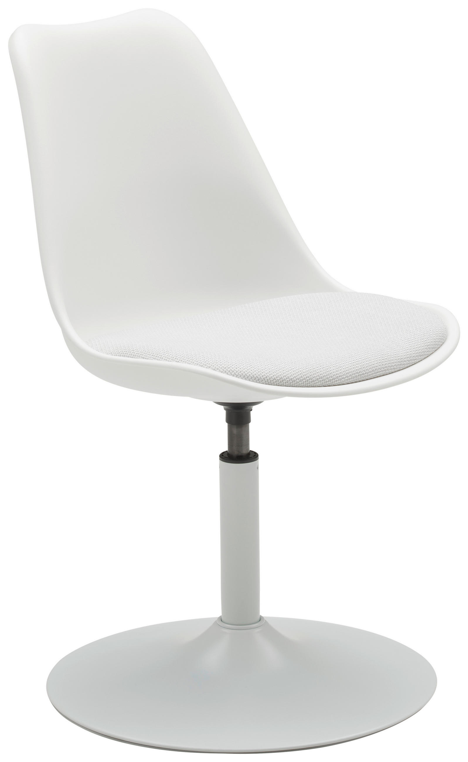 STUHL  in Eisen Webstoff matt  - Weiss/Beige, Lifestyle, Kunststoff/Textil (47.5/88/52cm) - MID.YOU