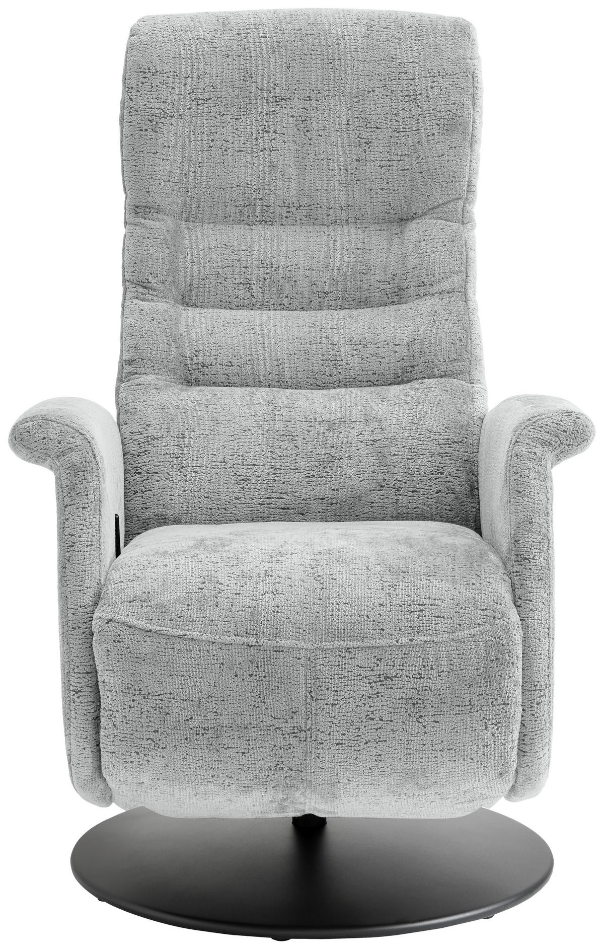 RELAXSESSEL LATINA Kopfteilverstellung, Fußteilverstellung, Rücken echt    - Schwarz/Hellblau, MODERN, Textil/Metall (72/118/85-165cm) - Livetastic