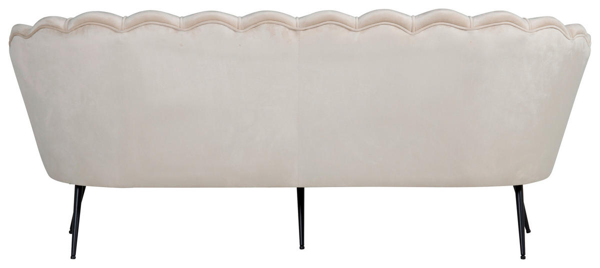 2-SITZER-SOFA Schwarz, Beige  - Beige/Schwarz, Design, Textil/Metall (180/78.5/78cm) - Livetastic