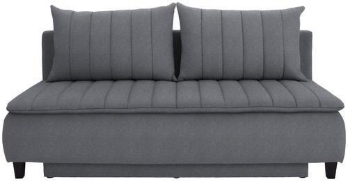 BOXSPRINGSOFA Webstoff Dunkelgrau  - Dunkelgrau/Schwarz, MODERN, Holz/Textil (208/102/96cm) - MID.YOU