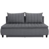BOXSPRINGSOFA Webstoff Dunkelgrau  - Dunkelgrau/Schwarz, MODERN, Holz/Textil (208/102/96cm) - MID.YOU