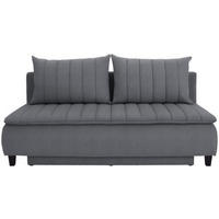 BOXSPRINGSOFA  mit Schlafen auf Sitzhöhe Webstoff Dunkelgrau  - Dunkelgrau/Schwarz, MODERN, Holz/Textil (208/102/96cm) - MID.YOU