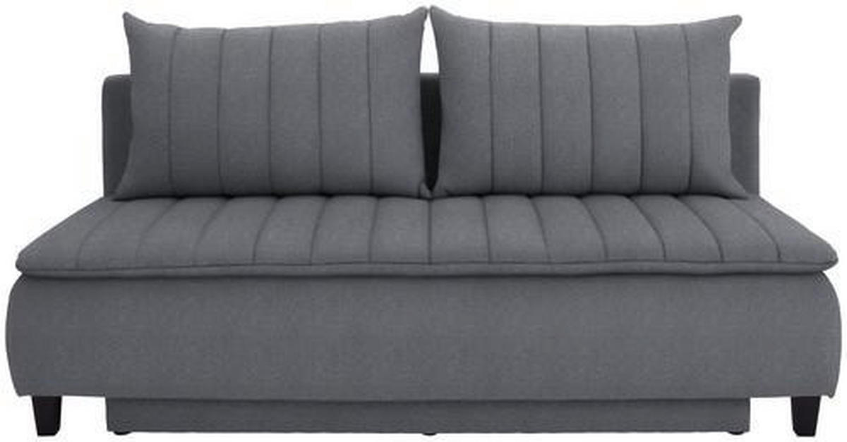 BOXSPRINGSOFA  mit Schlafen auf Sitzhöhe Webstoff Dunkelgrau  - Dunkelgrau/Schwarz, MODERN, Holz/Textil (208/102/96cm) - MID.YOU