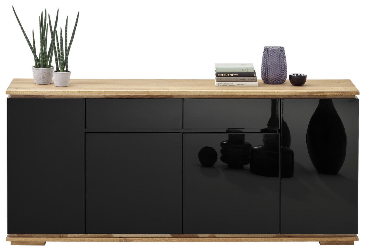 SIDEBOARD Chiaro  in 182/81/40 cm  - Eichefarben/Schwarz, Design, Holz/Holzwerkstoff (182/81/40cm)