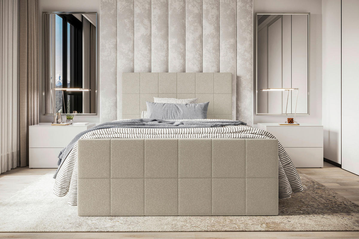 BOXBETT 120/200 cm  in Beige  - Beige, KONVENTIONELL, Kunststoff/Textil (120/200cm) - Boxxx