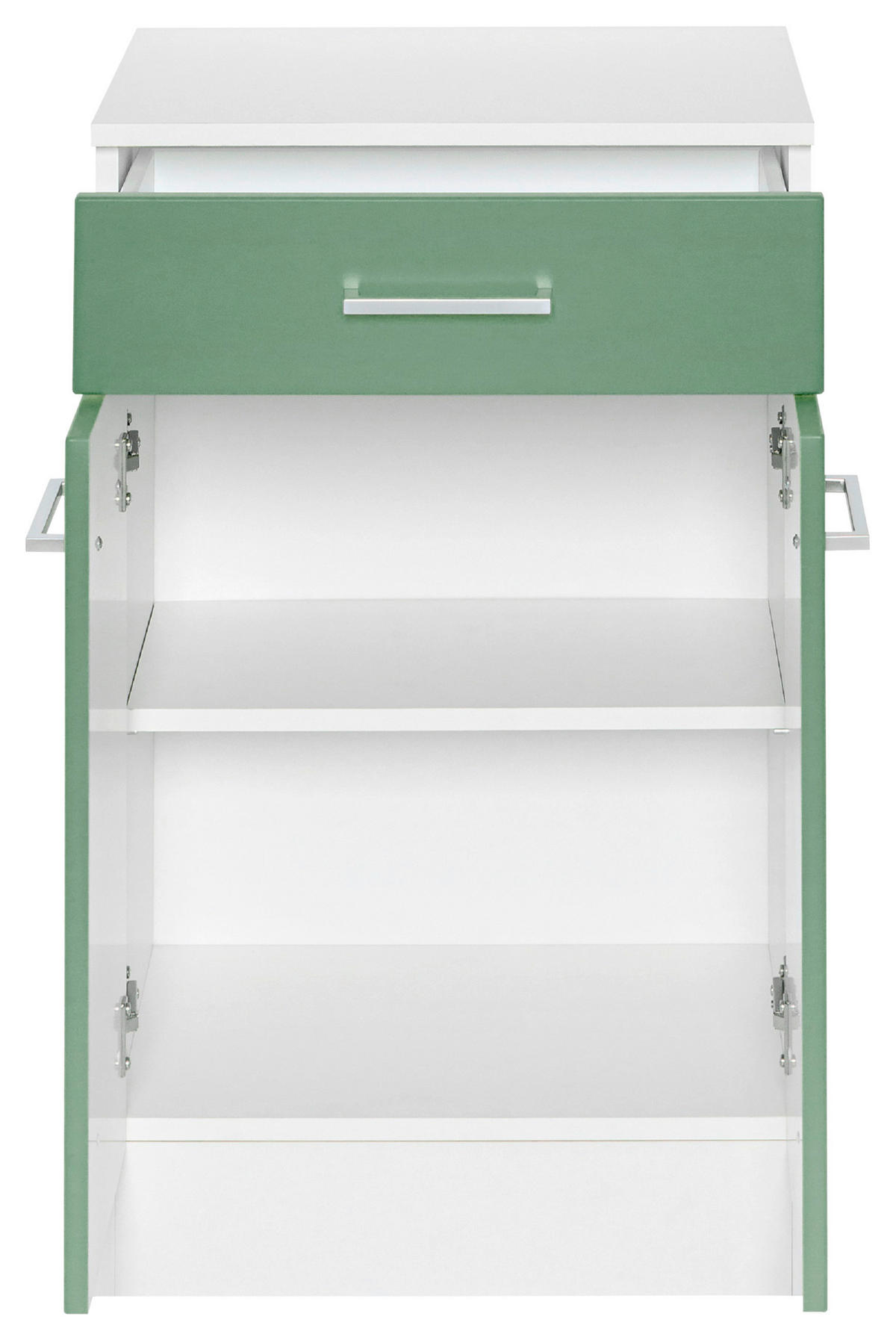 UNTERSCHRANK 50/84/35 cm   - Silberfarben/Weiß, MODERN, Holzwerkstoff/Metall (50/84/35cm) - Held