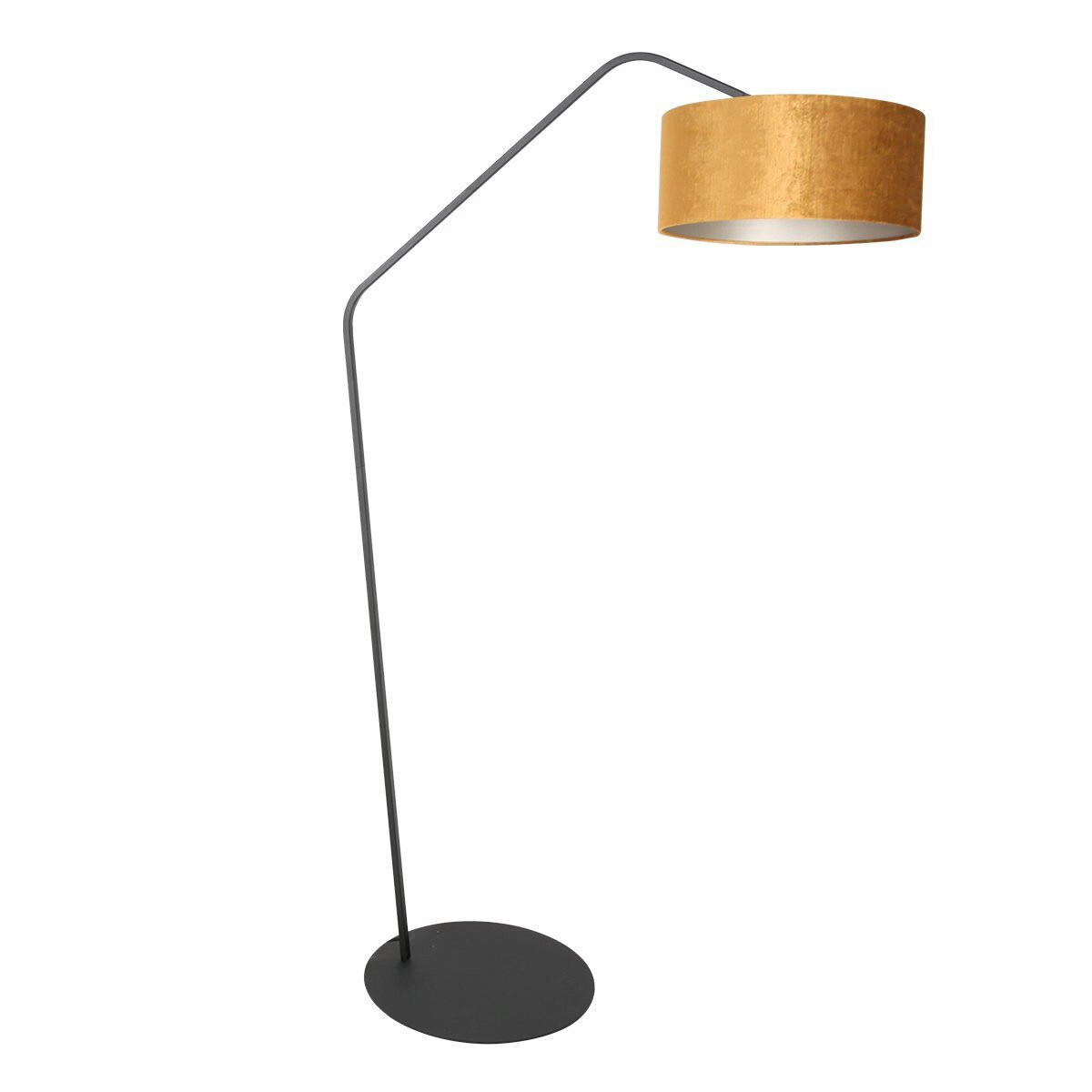 STEHLEUCHTE - Goldfarben/Schwarz, Trend, Leder/Metall (50/173/70cm)