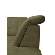 ECKSOFA Olivgrün Chenille Bettkasten, Schlaffunktion, Rücken echt, Kopfteilverstellung, Liegefläche im Originalstoff  - Chromfarben/Olivgrün, KONVENTIONELL, Kunststoff/Textil (260/205cm) - Carryhome