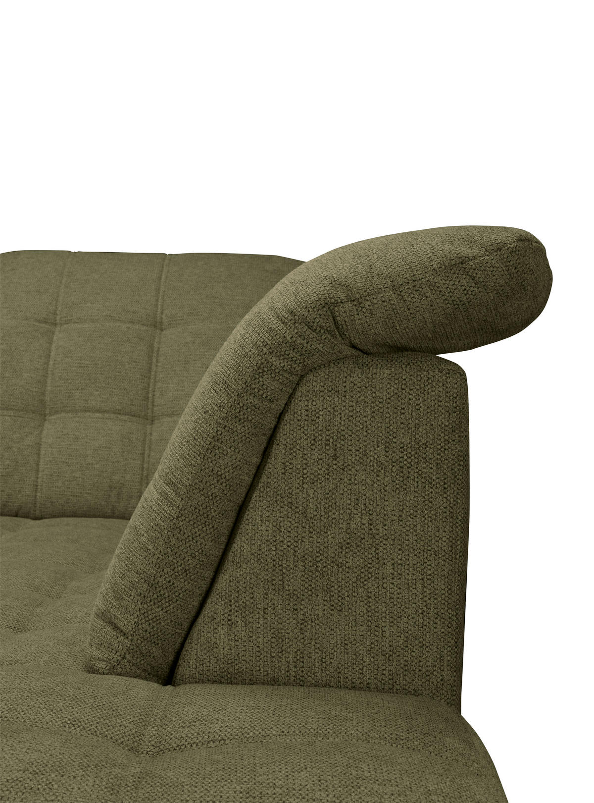 ECKSOFA Olivgrün Chenille  - Chromfarben/Olivgrün, KONVENTIONELL, Kunststoff/Textil (260/205cm) - Carryhome