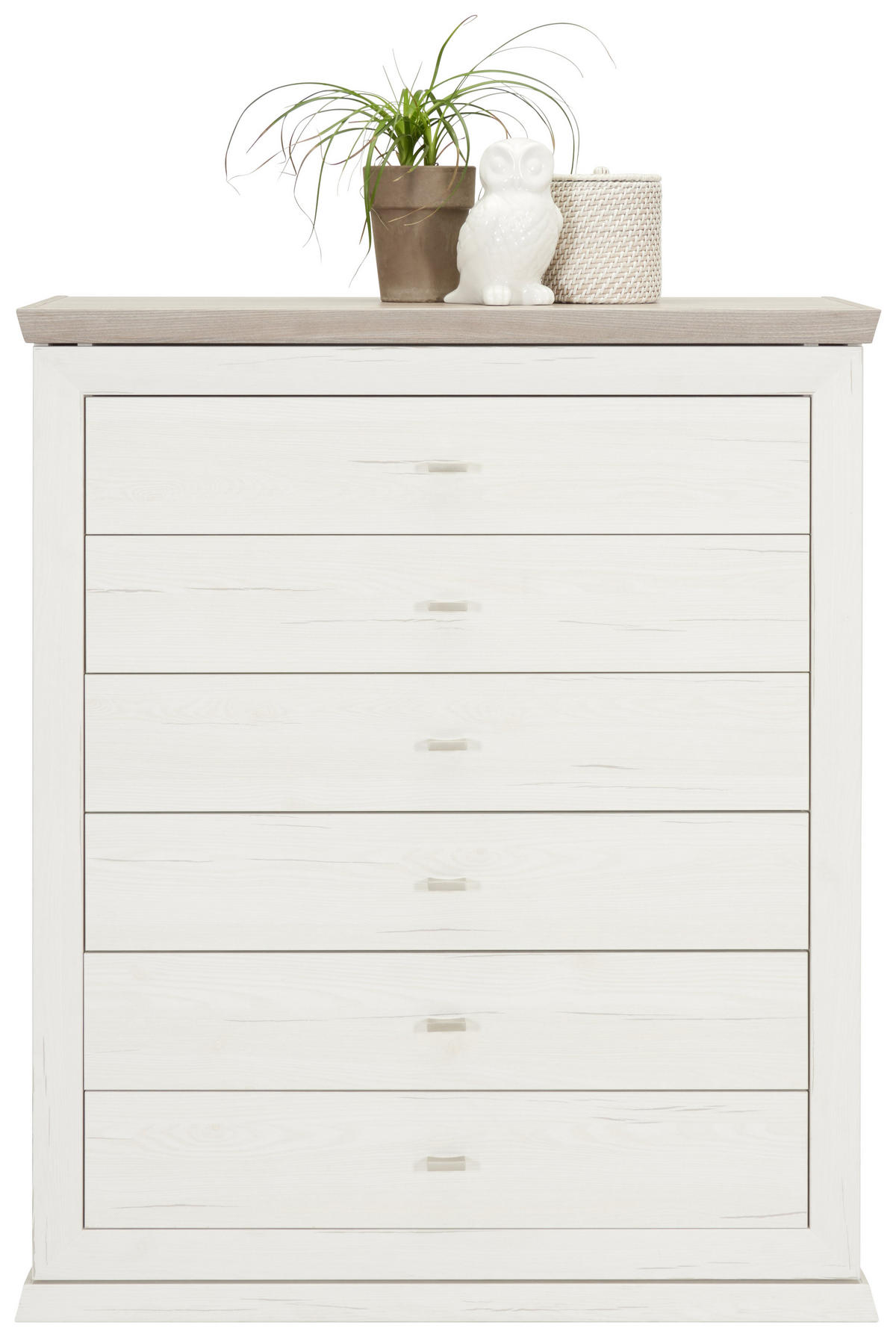KOMODA, sivá, biela, 95/115/43 cm - sivá/biela, Lifestyle, kov/kompozitné drevo (95/115/43cm) - Hom`in