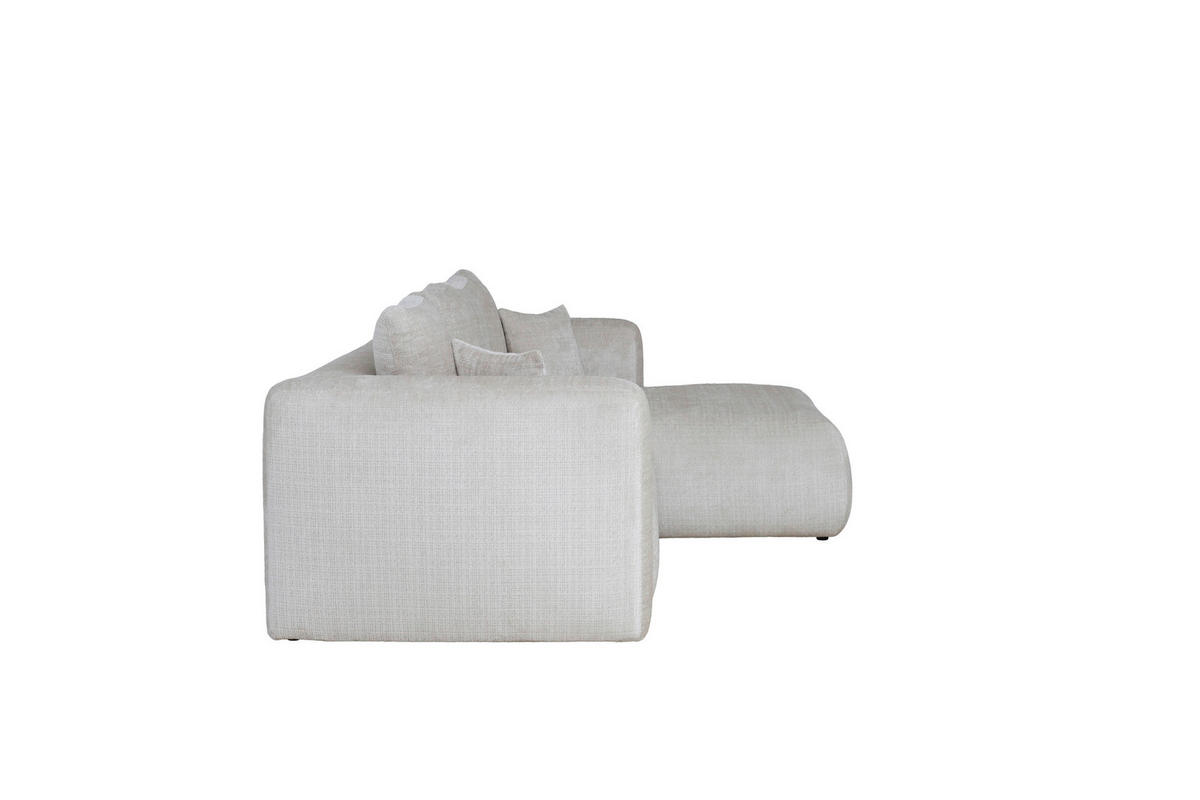 ECKSOFA Creme Chenille Zierkissen, Rückenkissen, Rücken echt  - Creme/Schwarz, MODERN, Kunststoff/Textil (276/188cm) - Milino