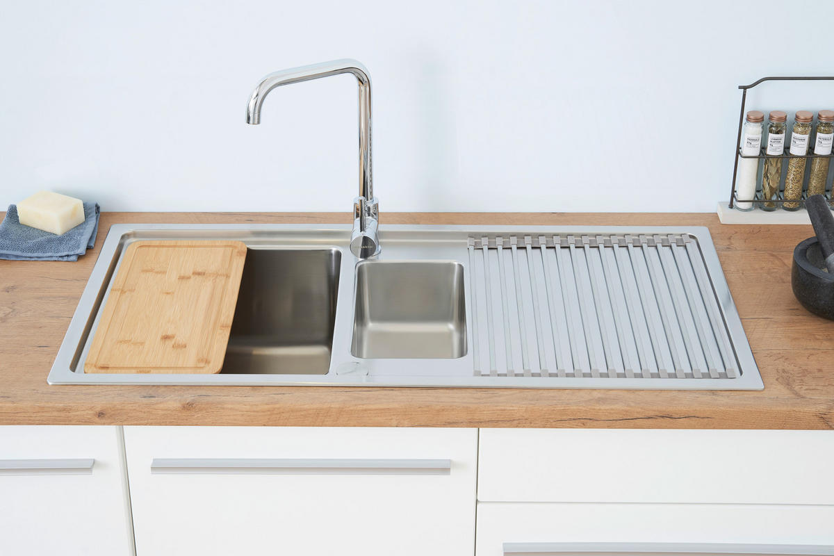 SPÜLE 1720CHICAGO100X50  - Edelstahlfarben, Trend, Metall (100/20,3/50cm) - Respekta