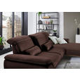 ECKSOFA in Mikrofaser Braun  - Beige/Schwarz, Natur, Holz/Textil (322/201cm) - Voleo