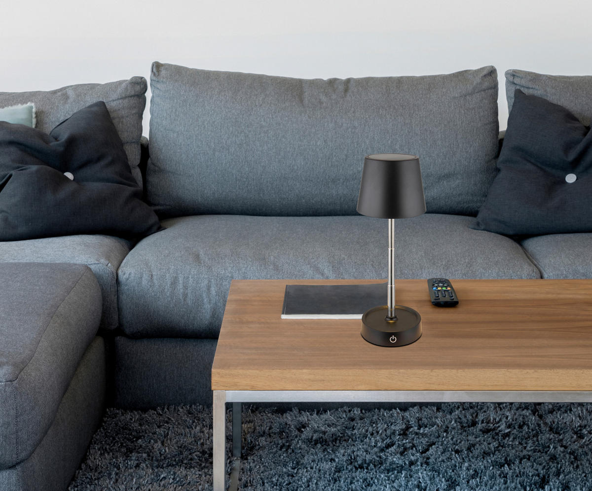 PORTABEL LAMPA Carlos 10,6/10,5-28 cm   - kromfärg/svart, Basics, metall/plast (10,6/10,5-28cm) - Globo