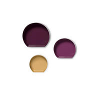 SADA NÁSTENNÝCH REGÁLOV, zlatá, slivková - slivková/zlatá, Lifestyle, kov (27-39,5/26-37,5/12cm)