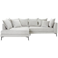ECKSOFA Beige Chenille  - Beige/Schwarz, Design, Textil/Metall (170/289cm) - Stylife
