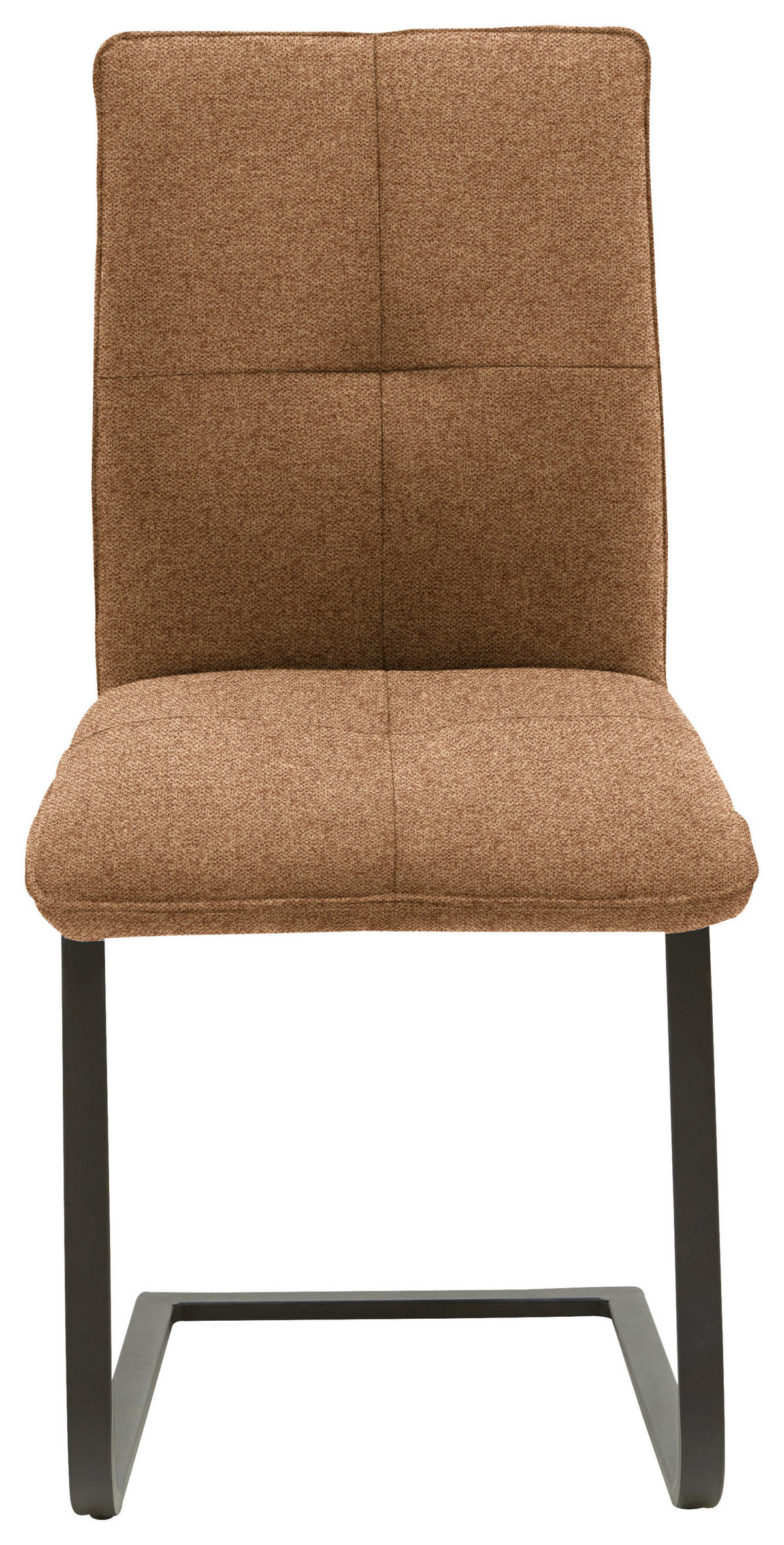 SCHWINGSTUHL  in Stahl Flachgewebe  - Cognac/Schwarz, Design, Textil/Metall (46/95/62cm) - Dieter Knoll