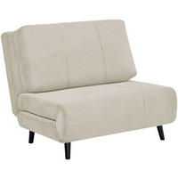 SCHLAFSESSEL Cord Beige Liegefunktion  - Beige/Schwarz, Design, Holz/Textil (100/82/91cm) - Ti'me