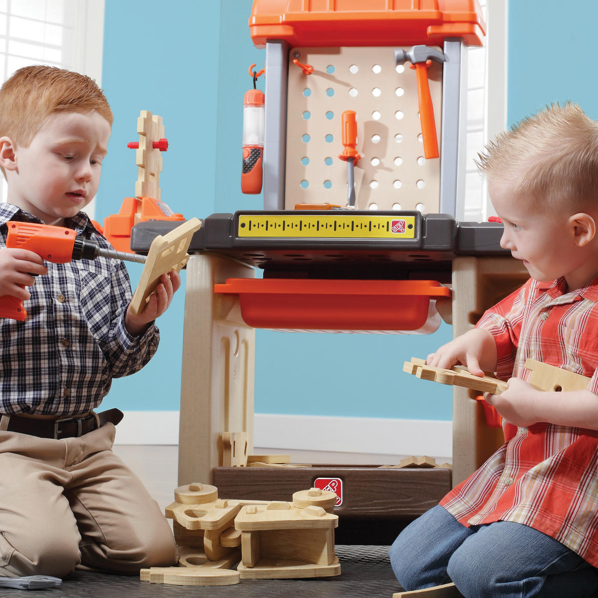 ARBETSBÄNK FÖR BARN - orange/beige, Klassisk, plast (92,1/89,9/33cm)