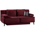 SCHLAFSOFA Percy in Weinrot  - Weinrot/Schwarz, KONVENTIONELL, Textil/Metall (197/91/88cm) - Novel