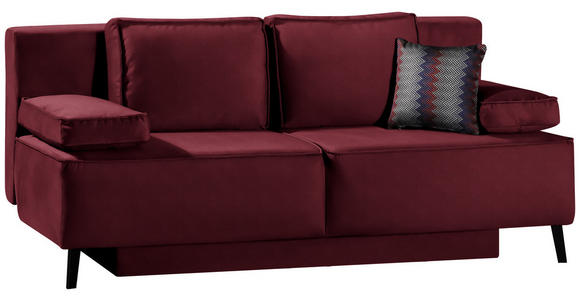 SCHLAFSOFA Percy in Weinrot  - Weinrot/Schwarz, KONVENTIONELL, Textil/Metall (197/91/88cm) - Novel
