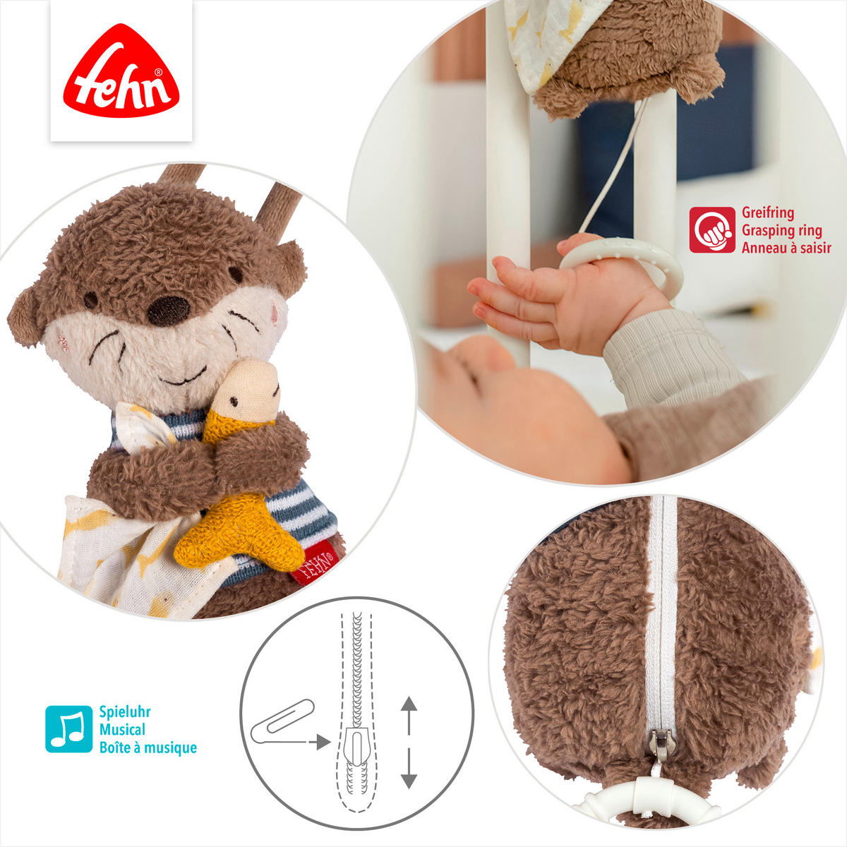 SPIELUHR  - Multicolor, Basics, Textil (19,5/9/5,2cm) - Fehn