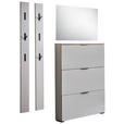 GARDEROBE 4-teilig in 190/200/19 cm - Kaschmir/Eichefarben, Design, Glas/Holzwerkstoff (190/200/19cm) - Voleo