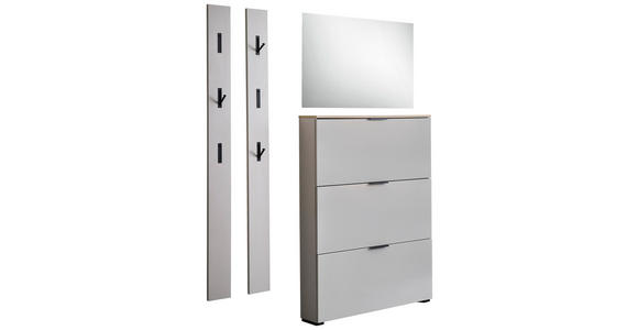 GARDEROBE 4-teilig in 190/200/19 cm - Kaschmir/Eichefarben, Design, Glas/Holzwerkstoff (190/200/19cm) - Voleo