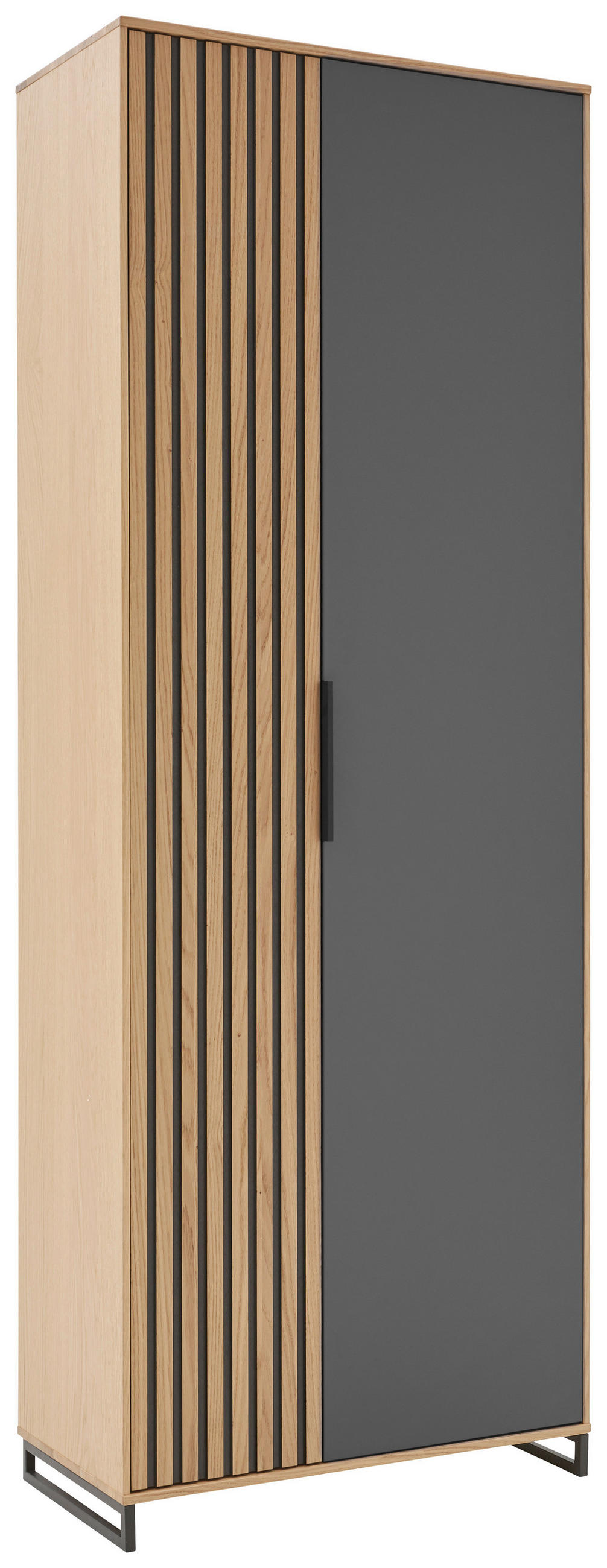 Dieter Knoll Garderobenschrank Grau, Eiche, Eiche Bianco 72x195x37 cm