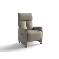RELAXSESSEL TV CREMONA COMFORT E M2 Echtleder Kopfteilverstellung, Fußteilverstellung, Rücken echt    - Schwarz/Grau, Basics, Leder/Kunststoff (76/112/84cm) - Sit & More