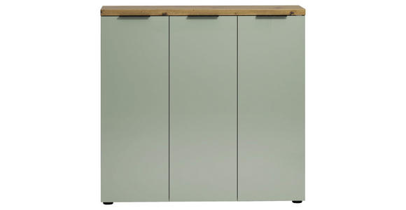 SCHUHSCHRANK 120/115/34 cm - Eichefarben/Schwarz, Design, Holzwerkstoff/Kunststoff (120/115/34cm) - Xora