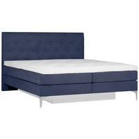 BOXSPRINGBETT 180/200 cm  in Blau  - Chromfarben/Blau, Design, Textil/Metall (180/200cm) - Welnova