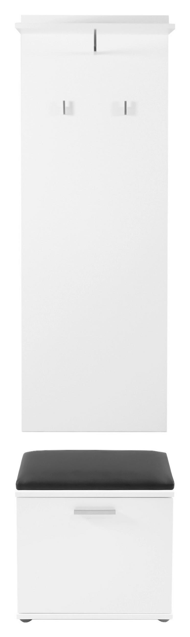 GARDEROBENBANK  in 48,5/49/30 cm  - Silberfarben/Schwarz, LIFESTYLE, Holzwerkstoff/Kunststoff (48,5/49/30cm) - MID.YOU